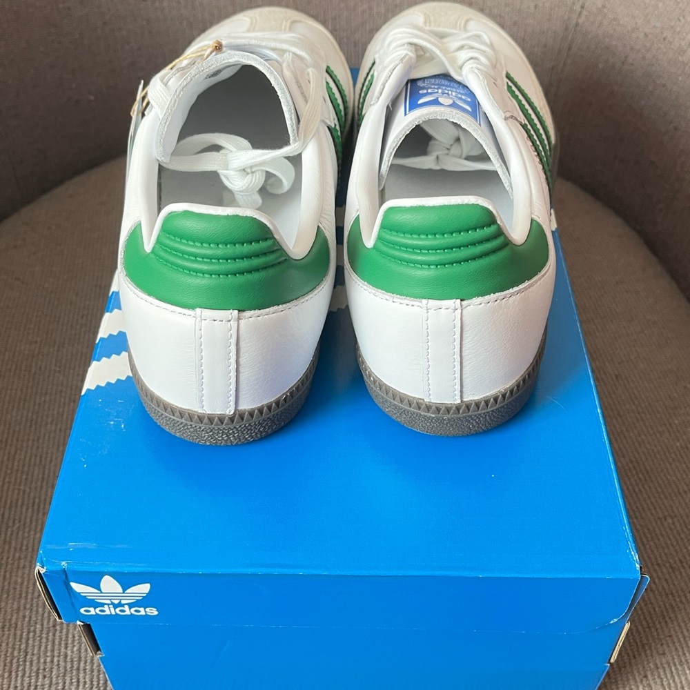 SOLD - adidas sambas - white/green - Picture 6 of 6